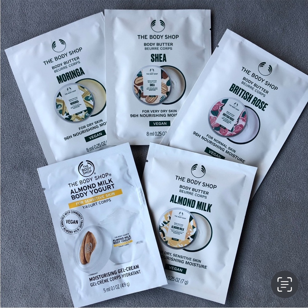 Body Shop ~ Set of 5 ~ Demo Size Body Butter & Body Yogurt ~ Brand New!